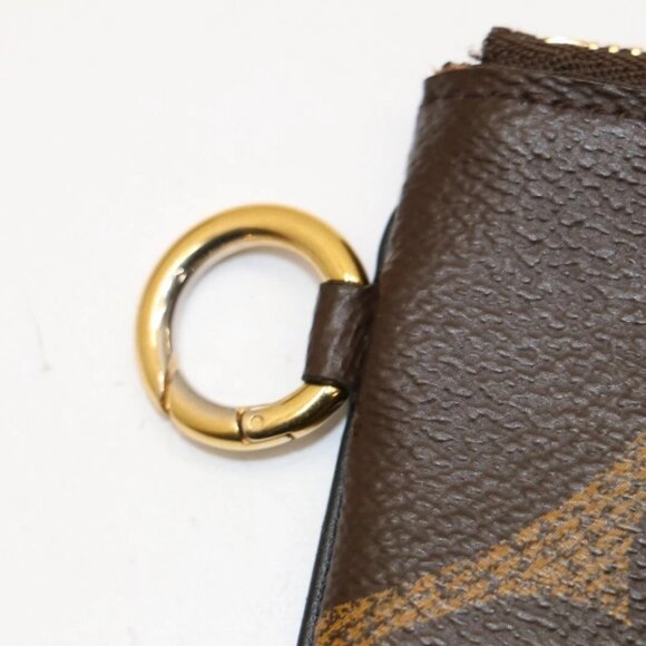 LOUIS VUITTON Trio Monogram Giant Canvas Coin Purse Wallet Key Pouch Brown 1pc - Picture 3 of 5